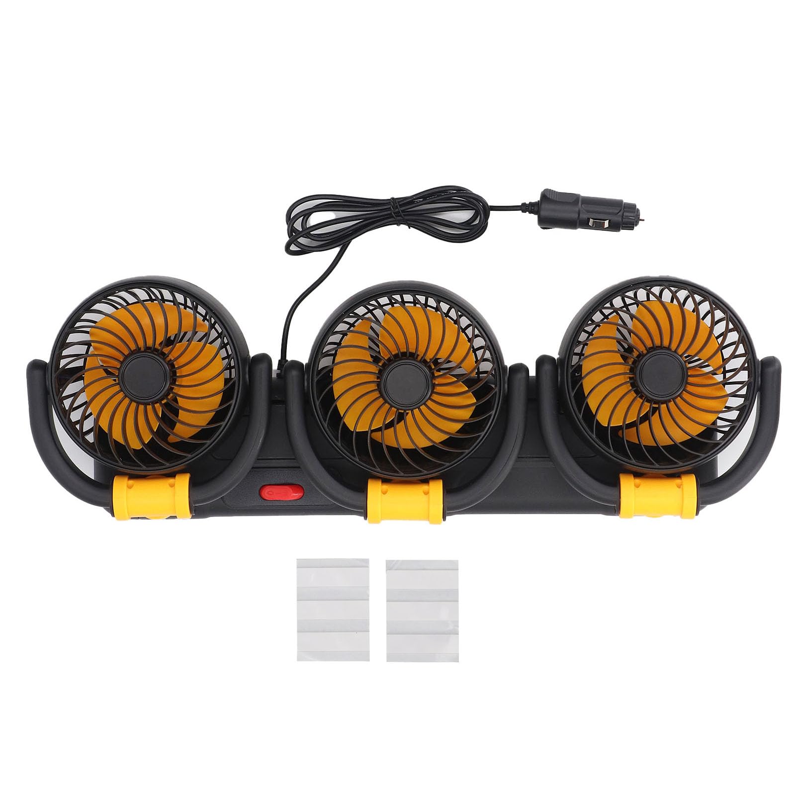 Haofy 3 Köpfe Autoskühlungslüfter, Verstellbare Rotierbare, Tragbare Kühlventilator für Limousinenauto -Armaturenbrett -RVS -SUVs (12V) von Haofy