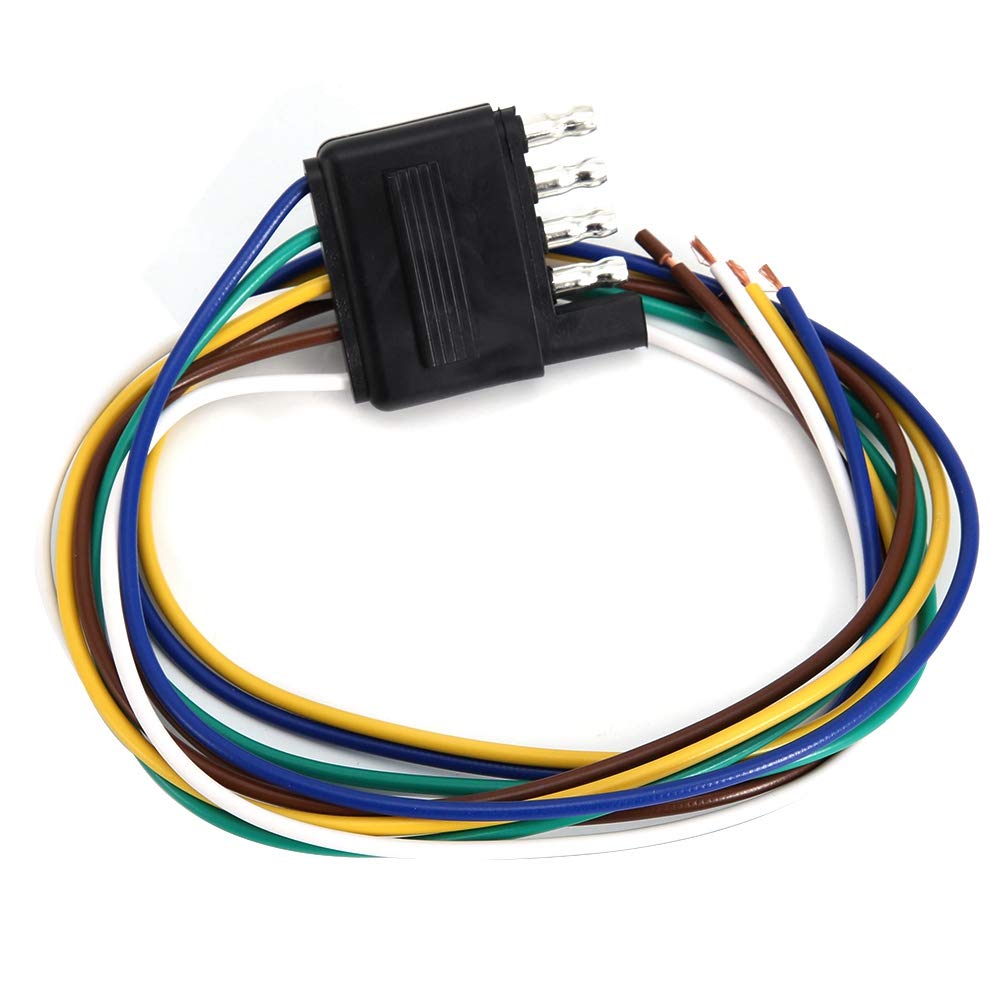 Haofy 5-poliger Flachstecker mit Anhänger-Verlängerungskabelbaum, Fahrzeugseitiger Stecker, Buchse, 25-Zoll-Anhängerkupplungs-Kabelbuchse für die Anhängerinstallation, 18 Gauge Haofy 5-poliger Flachstecker mit Anhänger-Verlängerungskabelbaum, Fahrzeugseitiger Stecker, Buchse, 25-Zoll-Anhängerkupplungs-Kabelbuchse für die Anhängerinstallation, 18 Gauge von Haofy