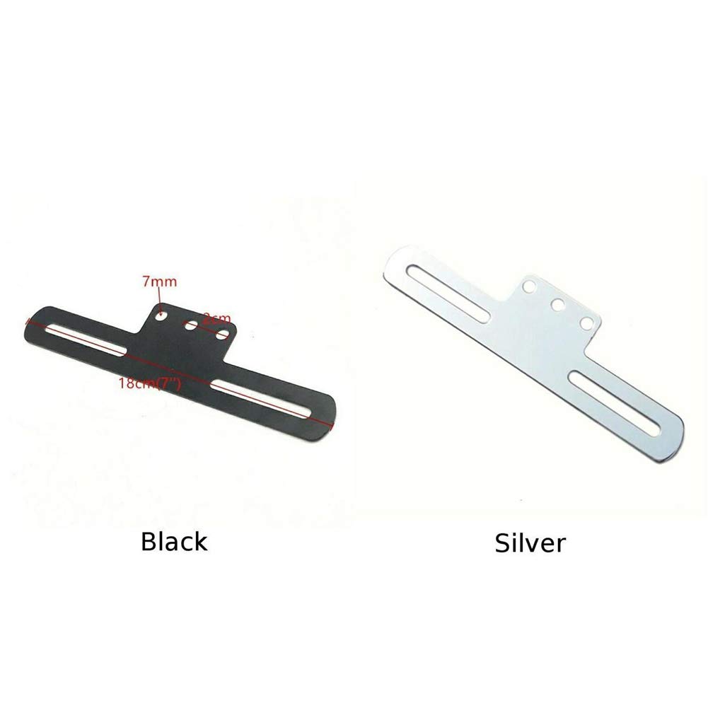 Hochwertiger Motorrad -Kennzeichen -Plattenhalter mit Heck Hinten Leichter Halterung Einfach für Alle Motorräder mit Herkömmlichem Heckkotflügel Silber/Schwarz (Silver) von Haofy