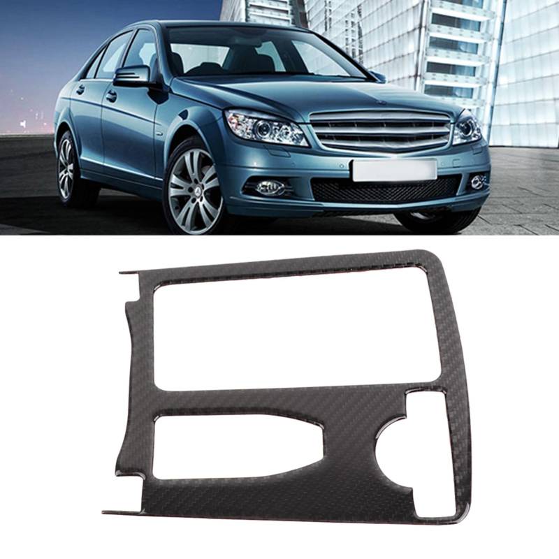 Selbstkleber Echter Kohlefaser-Wasserbecher-Halter Eleganter Glänzender Aufkleber für C-Klasse W204 07-13, Premium Car Decor Accessoire Center Console Protector von Haofy