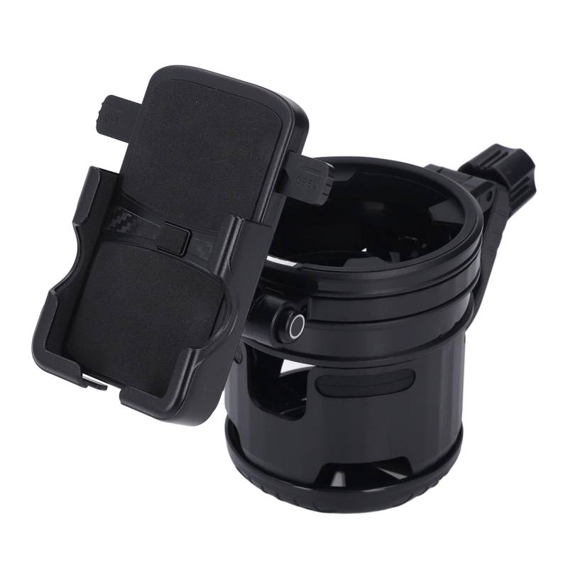 Verdickter Fahrradbecherhalter mit Telefonhalter 360 -Grad -Rotation für Laufband Roller Schwarz für Biker von Haofy