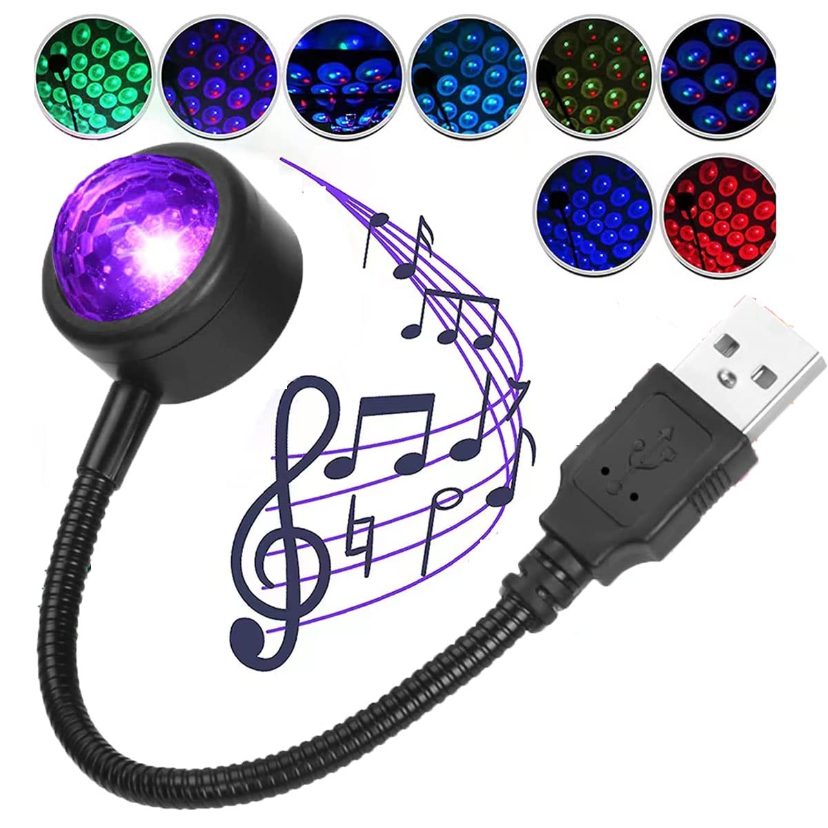 Autodach Stern Nachtlicht USB mit LED Projektor, 360 ° Drehung Einstellbar Tragbare USB Atmosphären Lichter, Romantische Atmosphäre Star Light für Auto Decke Schlafzimmer Party (Mehrfarbig) von Haoxuann