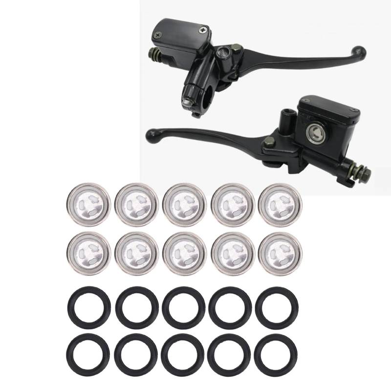 Bremsansichtglas, 10 Stück Brems Hauptzylinder Sehglas mit O Ring Sight Glas Objektiv vordere Heck Bremskupplung Masterzylinder für Motorradatv (12 mm) von Hapivida