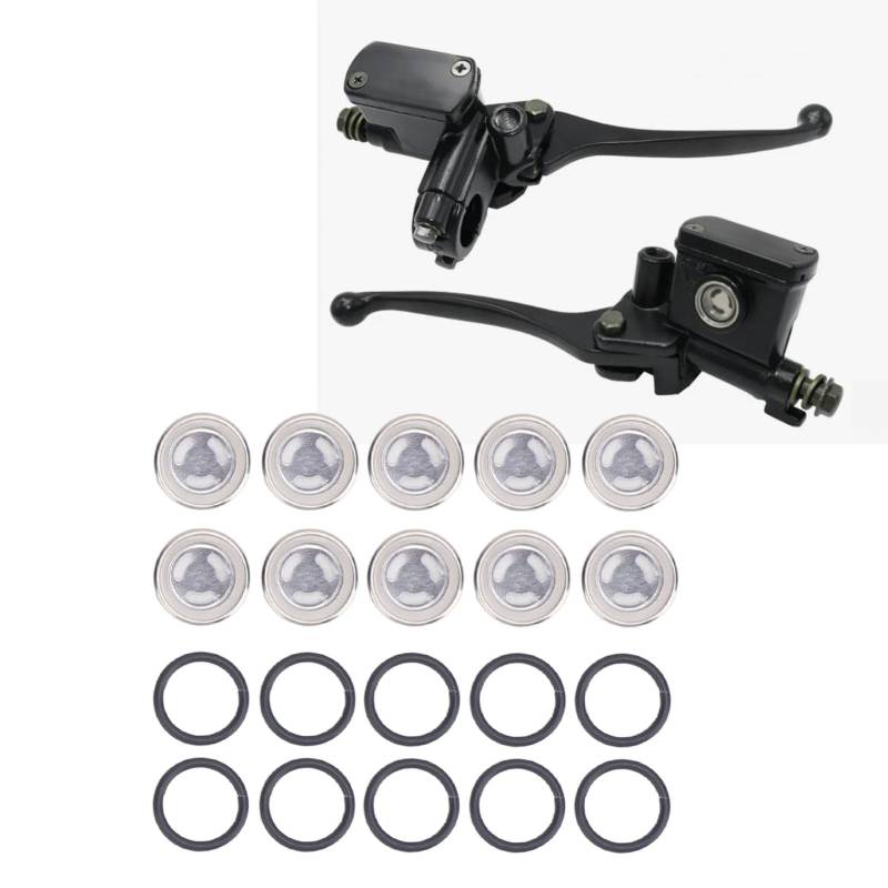 Bremsansichtglas, 10 Stück Brems Hauptzylinder Sehglas mit O Ring Sight Glas Objektiv vordere Heck Bremskupplung Masterzylinder für Motorradatv (18 mm) von Hapivida