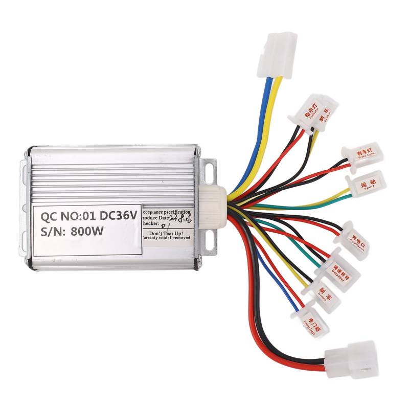 Hapivida Elektroroller Bürstenmotor Controller 36V 800W Elektrofahrrad Gebürsteter Motorsteuerung mit Gehäuse aus Aluminiumlegierung für Elektrische Dreiräder, Elektrofahrräder Scooter Ersatz von Hapivida