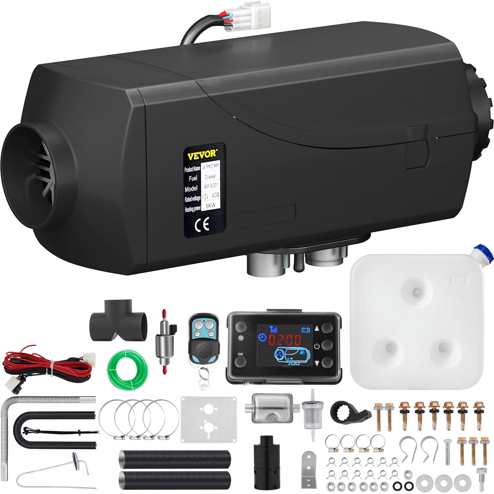 VEVOR Standheizung Diesel 5KW, 12V Diesel Lufterhitzer, 10 L Diesel Luftheizung, -40 ℃ - + 20 ℃ Arbeitstemperatur Air Diesel Heizung, Air Heater Heizung aus Aluminium für Wohnmobilanhänger Boote VEVOR Standheizung Diesel 5KW, 12V Diesel Lufterhitzer, 10 L Diesel Luftheizung, -40 ℃ - + 20 ℃ Arbeitstemperatur Air Diesel Heizung, Air Heater Heizung aus Aluminium für Wohnmobilanhänger Boote von Happybuy