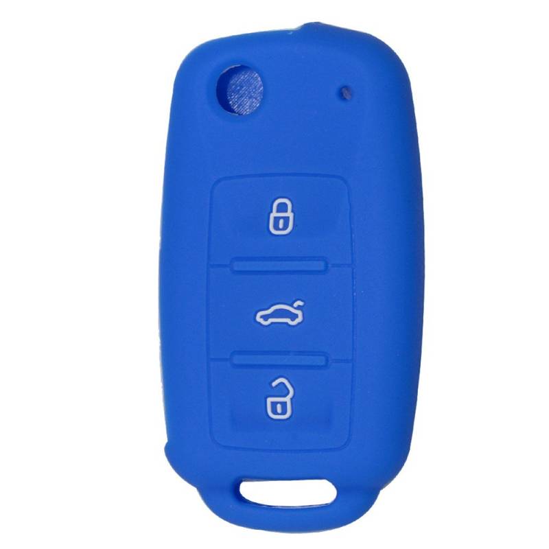 Happyit Auto Schlüssel Abdeckung Fall Silikon für Volkswagen VW Polo Passat B5 Golf 4 5 6 Jetta Mk6 Tiguan GOL CrossFox Plus EOS Scirocco Beetle (Dunkelblau) von Happyit