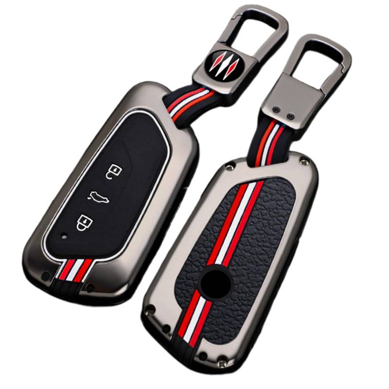Happyit Auto Zink-Legierung Schlüssel Fall Halter für VW Volkseagen Golf 8 MK8 ID.3 ID.4 Skoda Octavia A8 SEAT Leon MK4 2020 2021 Formentor Tarraco (Matte+Quadratische Schnalle) von Happyit