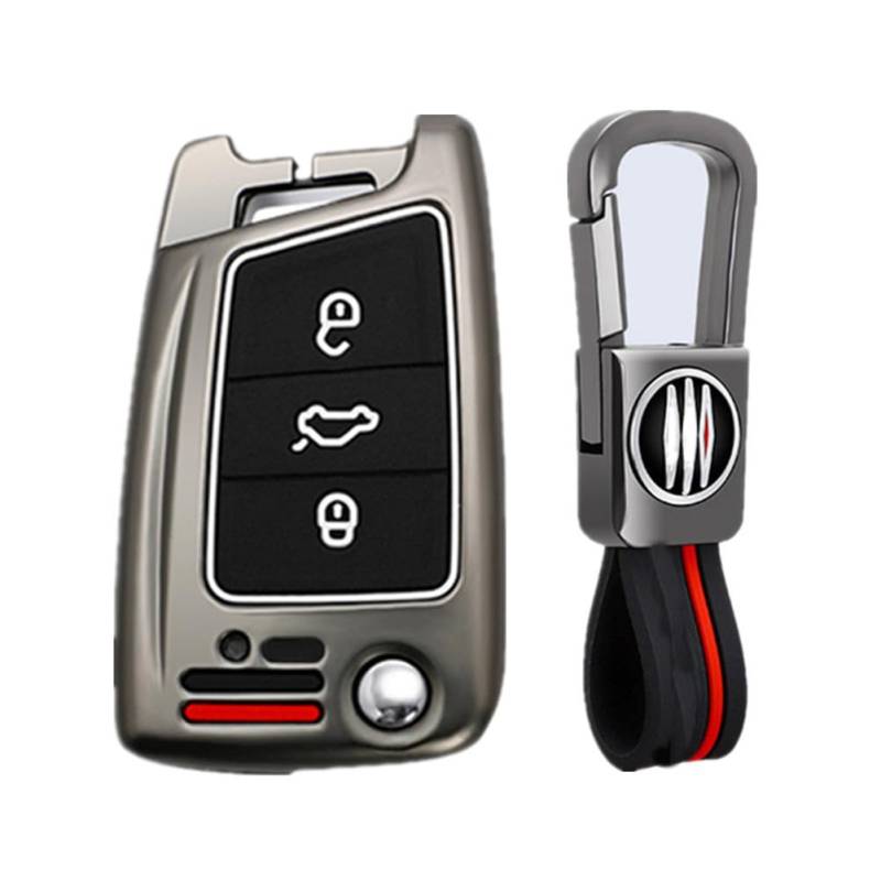 Happyit Autoschlüsselhüllen aus Zinklegierung für Volkswagen VW Golf 7 MK7 Tiguan mk2 Skoda Octavia A7 Kodiaq 3 Tasten (Matte Farbe) von Happyit