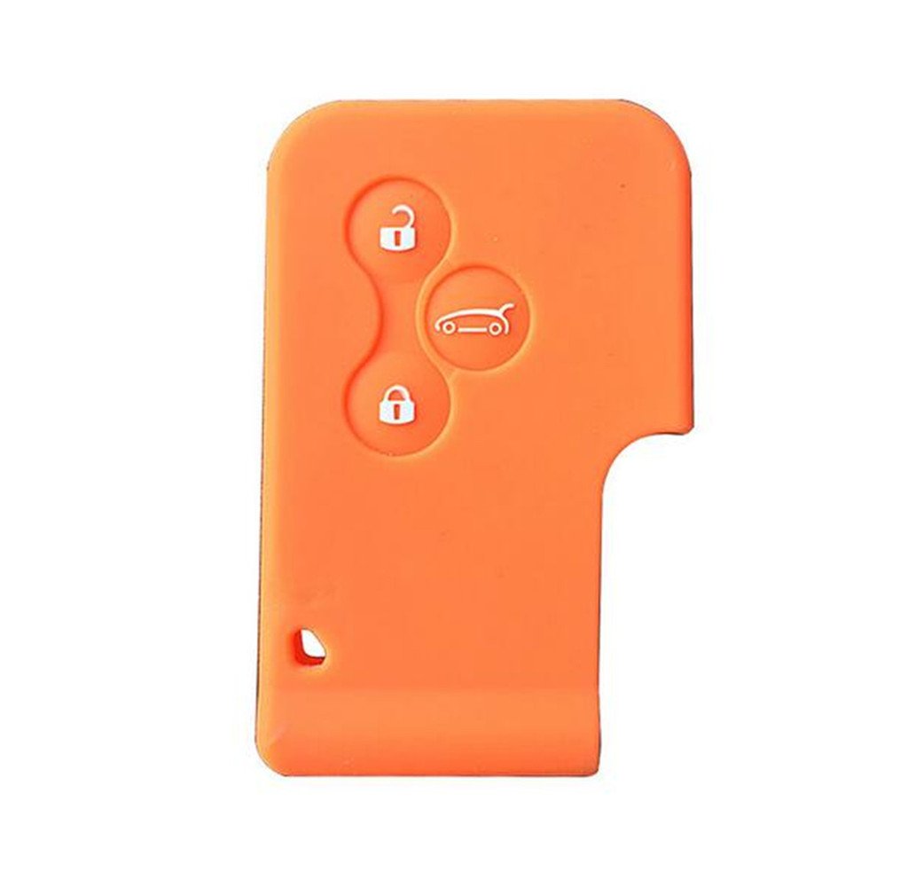 Happyit Silikon Auto Fernschlüssel Fall Abdeckung für Renault Megane R.S. Szenischer 3-Tasten-Kartenschlüssel Smart Key (Orange) von Happyit