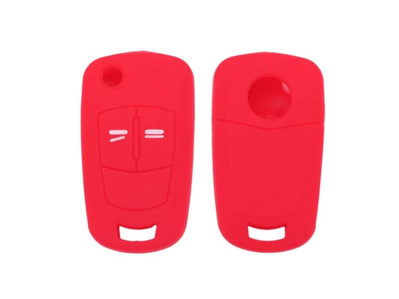 Happyit Silikon Auto Schlüsselabdeckungs Fall für Vauxhall Opel Corsa D Astra Vectra 2 Tasten Fernschlüssel (Rot) von Happyit
