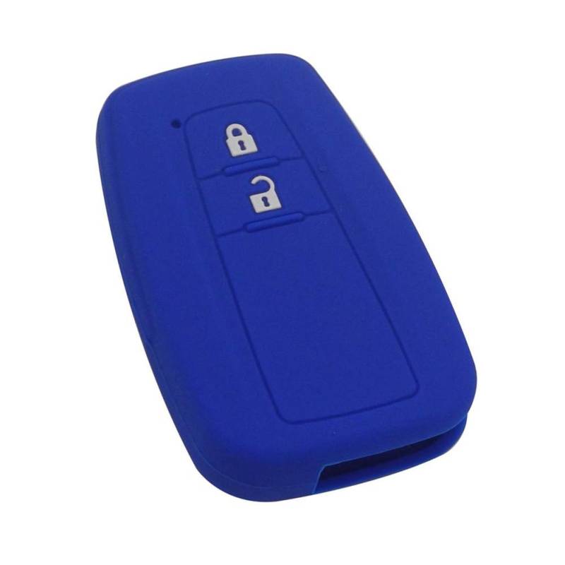 Happyit Silikon-Autoschlüssel-Schutzhülle für Toyota CHR C-HR Camry Prius Prado 2 Tasten Keyless Smart Key (Blau) von Happyit