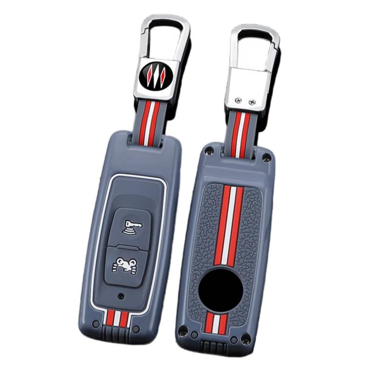 Happyit Zinklegierung Autoschlüssel Abdeckung Fälle Grau für Honda PCX160 Vision SH350 160 PCX 125 Switch 150 ADV Wrench 350 2021 2022 2/3 Tasten (Quadratische Schnalle+2B) von Happyit