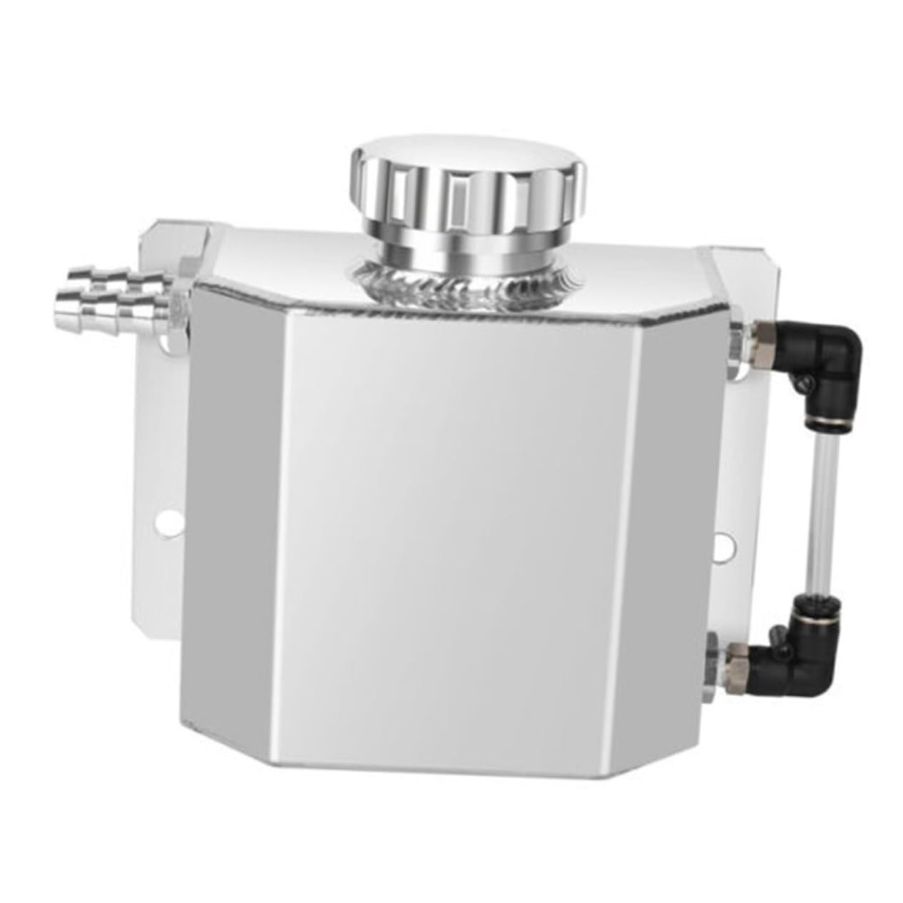 Happyyami Aluminium Autoentlüftungstank Ölfangdose für Fahrzeuge Silber mit Ablassschraube für Motoren und Kühlung Langlebig und Leicht für Autos Happyyami Aluminium Autoentlüftungstank Ölfangdose für Fahrzeuge Silber mit Ablassschraube für Motoren und Kühlung Langlebig und Leicht für Autos von Happyyami