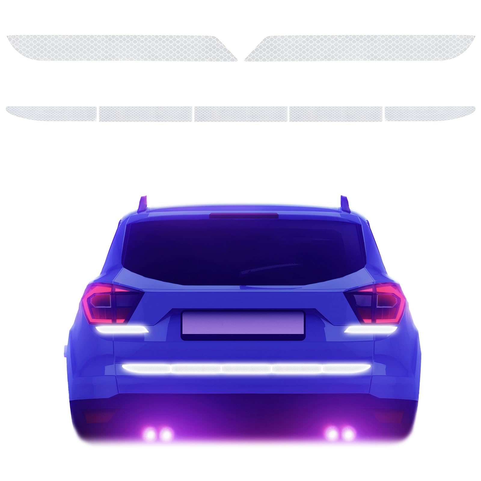 Weiß Starke Reflektierende Streifen Aufkleber, 7 Stücke Universal für Auto Starke Reflektierende Aufkleber, Nachtsichtbarkeit Selbstklebend Reflektorband, Sicherheitswarnaufkleber für Auto Kofferraum Weiß Starke Reflektierende Streifen Aufkleber, 7 Stücke Universal für Auto Starke Reflektierende Aufkleber, Nachtsichtbarkeit Selbstklebend Reflektorband, Sicherheitswarnaufkleber für Auto Kofferraum von Hariendny