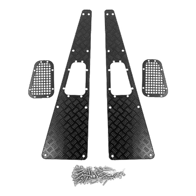 Harilla Anti-Skid-Platte RC Crawler Kühlergrill Edelstahlhaube Dekorationen Dekoration für Verteidiger 1:10 RC Crawler, Schwarz von Harilla