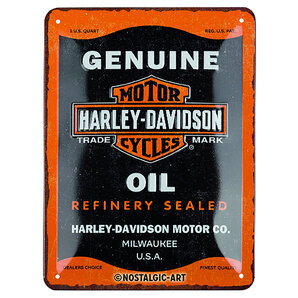 H-D Blechschild Genuine Oil Maße: 15 x 20 cm Harley-Davidson von Harley-Davidson
