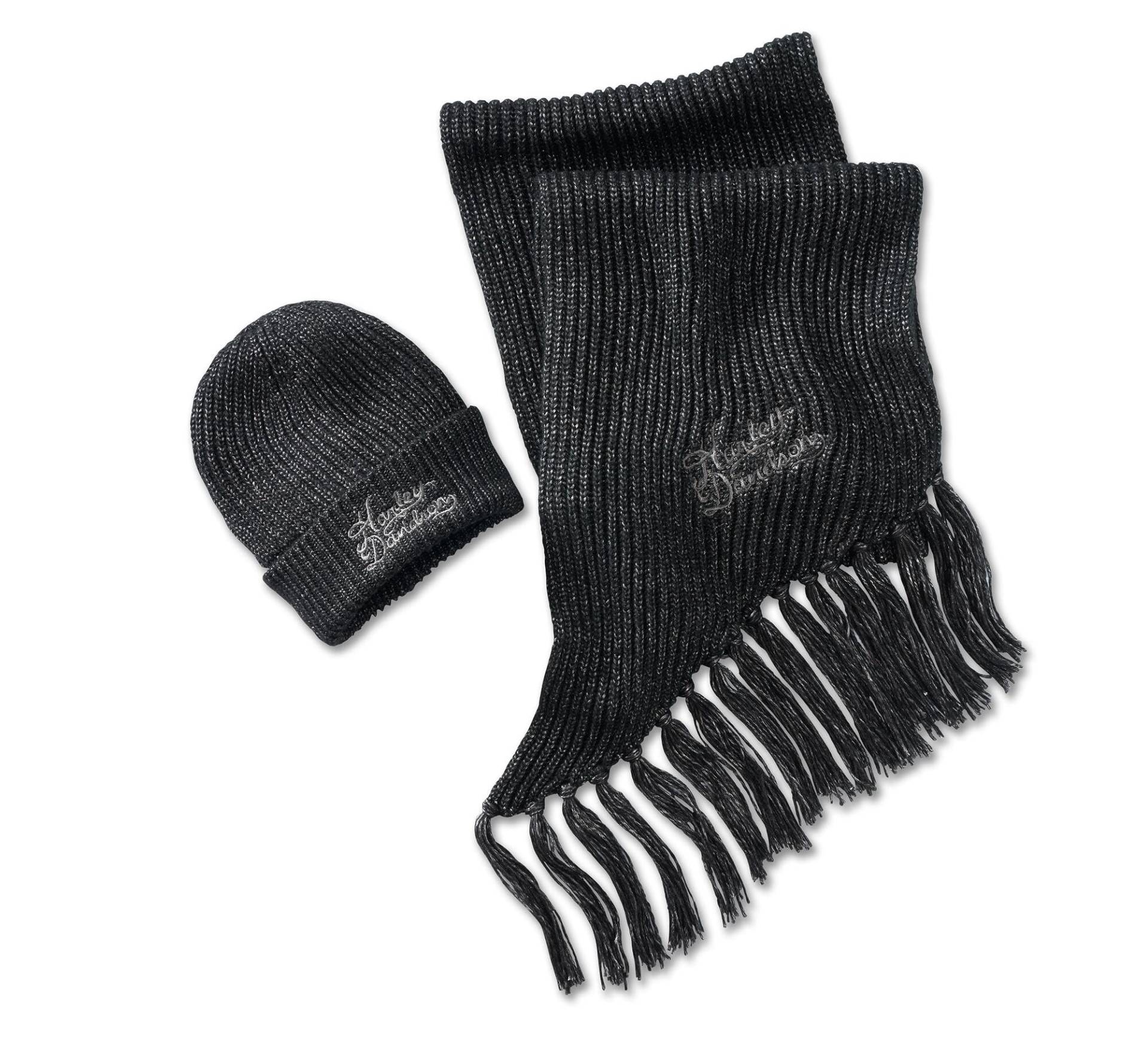 HARLEY-DAVIDSON Damen Geschenkset Mütze und Schal für den Winter Biker Wintermütze mit Logo Merchandise Kopfbedeckung HARLEY-DAVIDSON Damen Geschenkset Mütze und Schal für den Winter Biker Wintermütze mit Logo Merchandise Kopfbedeckung von Harley-Davidson