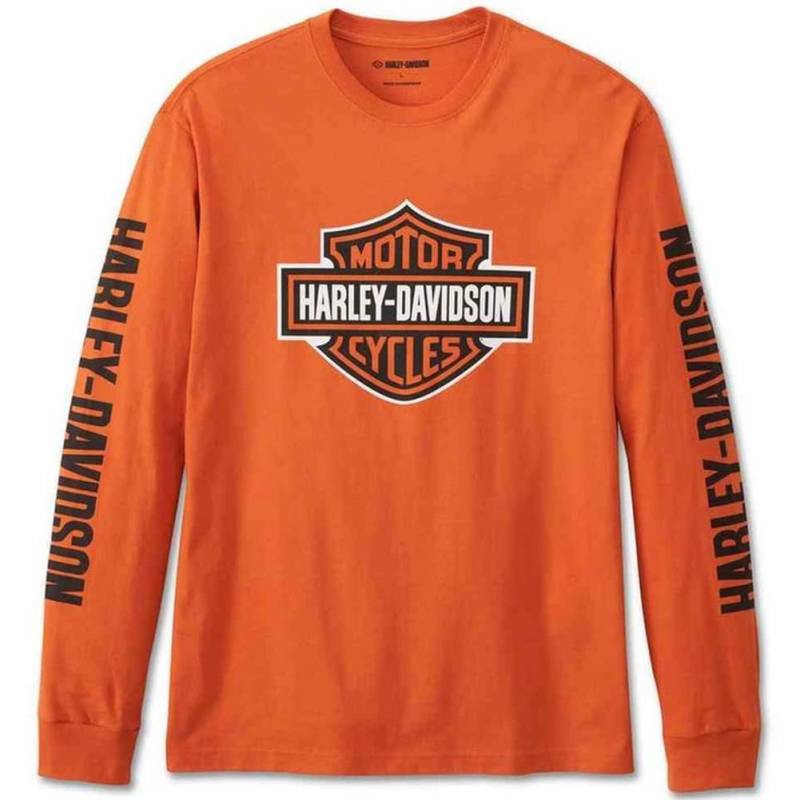 Harley-Davidson Langarmshirt Vintage B&S orange, M von Harley-Davidson