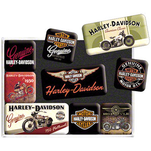 Harley-Davidson Magnet-Set, 9-teilig von Harley-Davidson