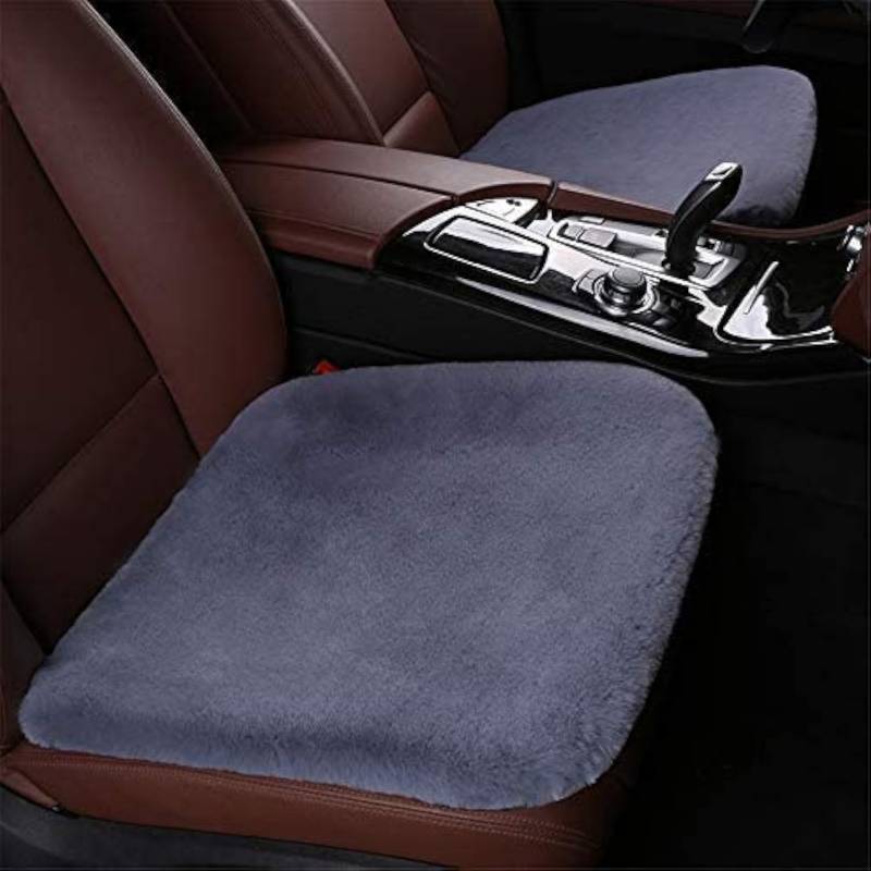Auto-Sitzbezüge Universal Autositzkissen Winter Plüsch Autositzschoner Dreiteiliger Anzug Warm halten Einzelsitz Quadratische Auflage (Vordersitze,Blau) von Hava Kolari