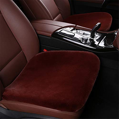 Auto-Sitzbezüge Universal Autositzkissen Winter Plüsch Autositzschoner Dreiteiliger Anzug Warm halten Einzelsitz Quadratische Auflage (Vordersitze,Roter Kaffee) von Hava Kolari