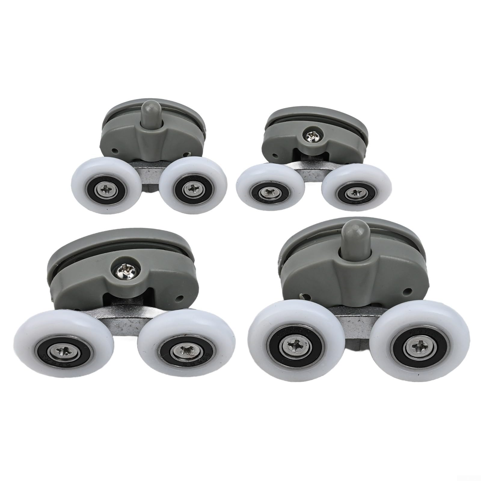 Verstellbare Rollen für Duschtüren, komplettes Set mit 4 Doppelrollen im Schmetterlingsdesign (25 mm) von HavenDomicile