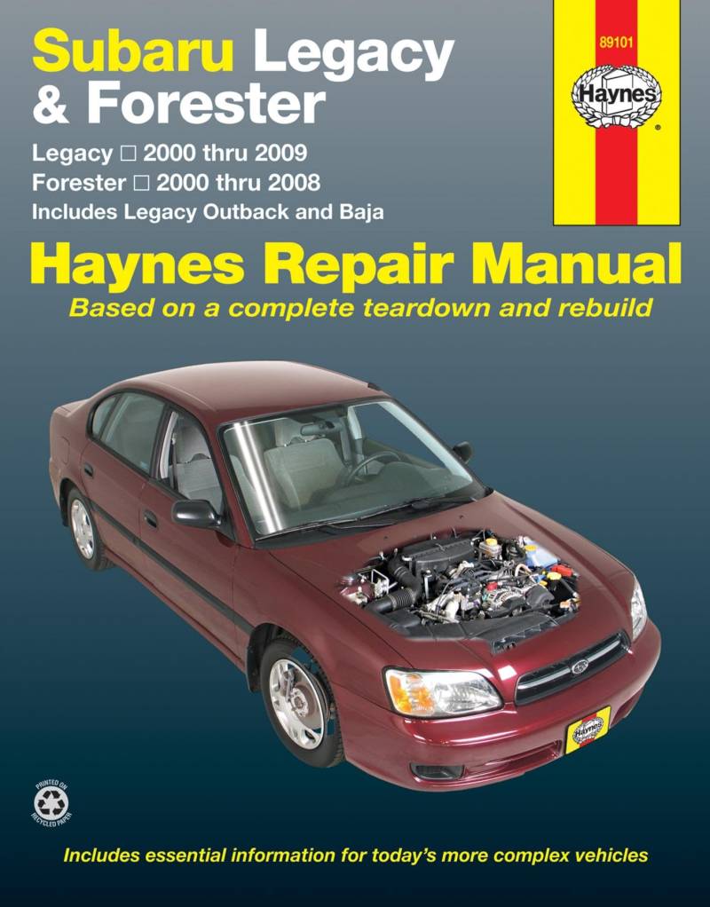 Subaru Legacy & Forester: Legacy 2000 thru 2009 - Forester 2000 thru 2008 - Includes Legacy Outback and Baja: Subaru Legacy 2000 Through 2009 - ... and siesel engine models (Haynes Manuals) von Haynes Manuals N. America, Inc.