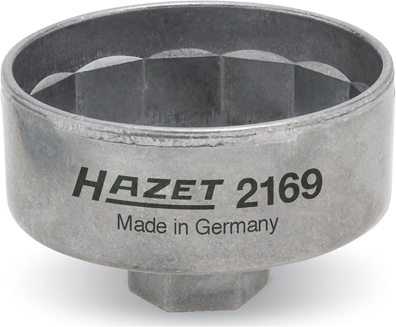 HAZET Ölfilterschlüssel 2169 | passend für verschiedene Ölfilter mit einem Durchmesser von 82 mm, Antrieb: Außensechskant 3⁄8 Zoll | Betätigung von Ölfiltern und Ölfilter-Gehäusedeckeln von Hazet