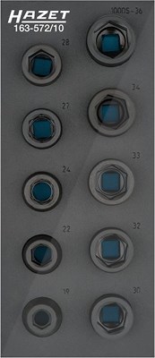 Hazet Kraft-Steckschlüssel Satz Satz - 3/4 - Außen-Sechskant- 10-tlg. [Hersteller-Nr. 163-572/10] von Hazet