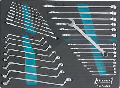 Hazet Schraubenschlüssel Satz - Zwölfkant - 33-tlg. [Hersteller-Nr. 163-140/33] von Hazet