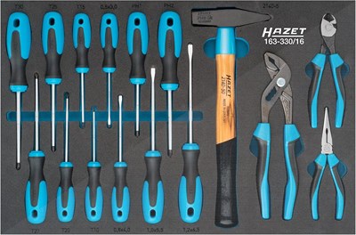 Hazet Werkzeugsatz Schraubendreher Zangen Hammer [Hersteller-Nr. 163-330/16] von Hazet