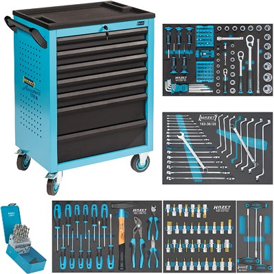 Hazet Werkzeugwagen Assistent - Befüllt - 7 Schubladen - 204-tlg. [Hersteller-Nr. 178N-7/204] von Hazet