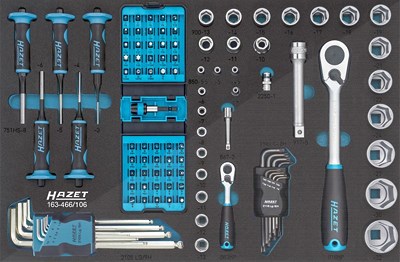 Hazet Werkzeug Satz Steckschlüssel div. Werkzeug [Hersteller-Nr. 163-466/106] von Hazet