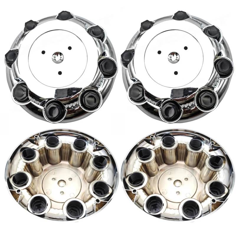 4pcs 8, 5 -Zoll -Radmitte -Kappen mit 8 Löchern, Plastik -Chrom -Hub -Hub für Felgen, Wohnmobile, LKWs, SUVs, Autos, Universal Fit Rad Hubcap -Austausch von Hbbgdiy