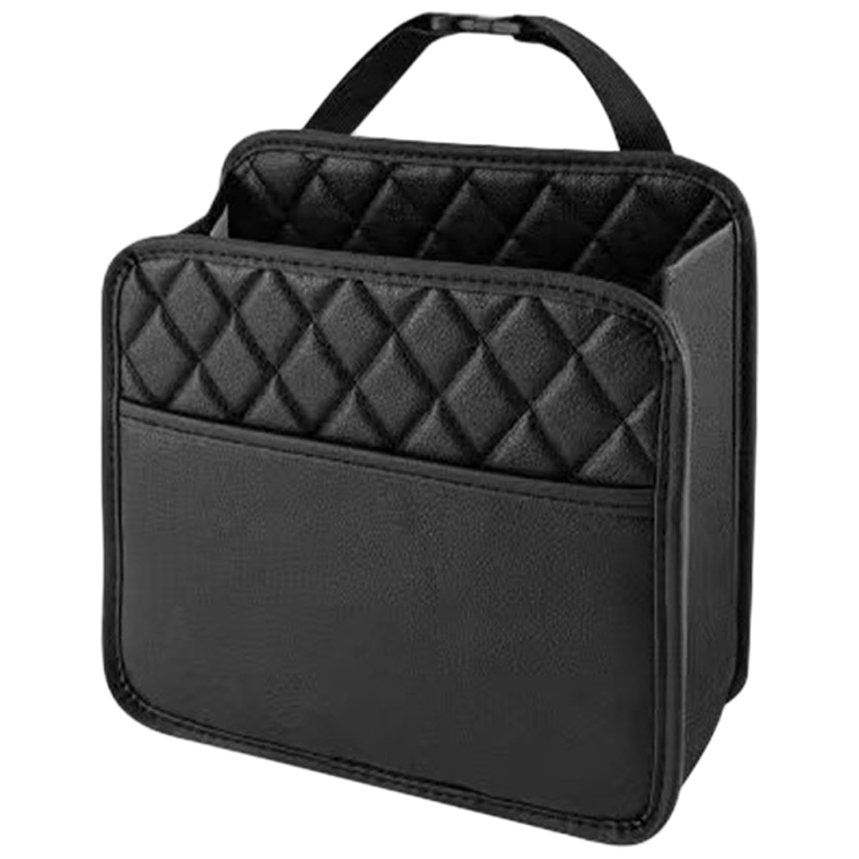 Auto -Rücksitzorganisator 10x3x10 wasserdichtes Lederhängeaufbewahrungsaufbewahrung mit Vordertasche und Schnellverschluss, Backseat -Innenraum Organizer für Kinder, Reisen, SUV, Fahrzeuge von Hbbgdiy