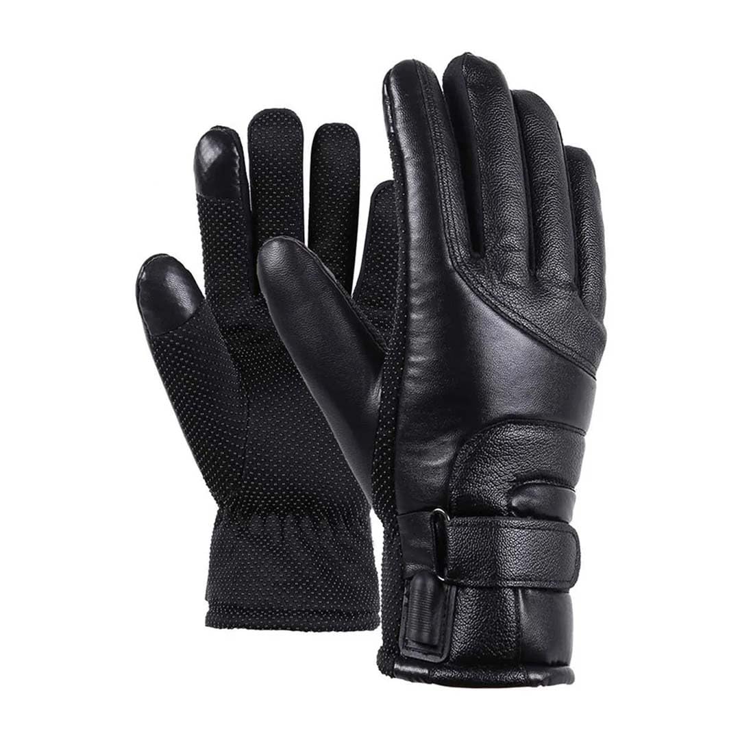 Hcclijo Männer elektrisch beheizte Batterie USB Thermal Touch Screen wasserdichte Motorrad Handwärmer winddichte Skihandschuhe Switch type Black von Hcclijo