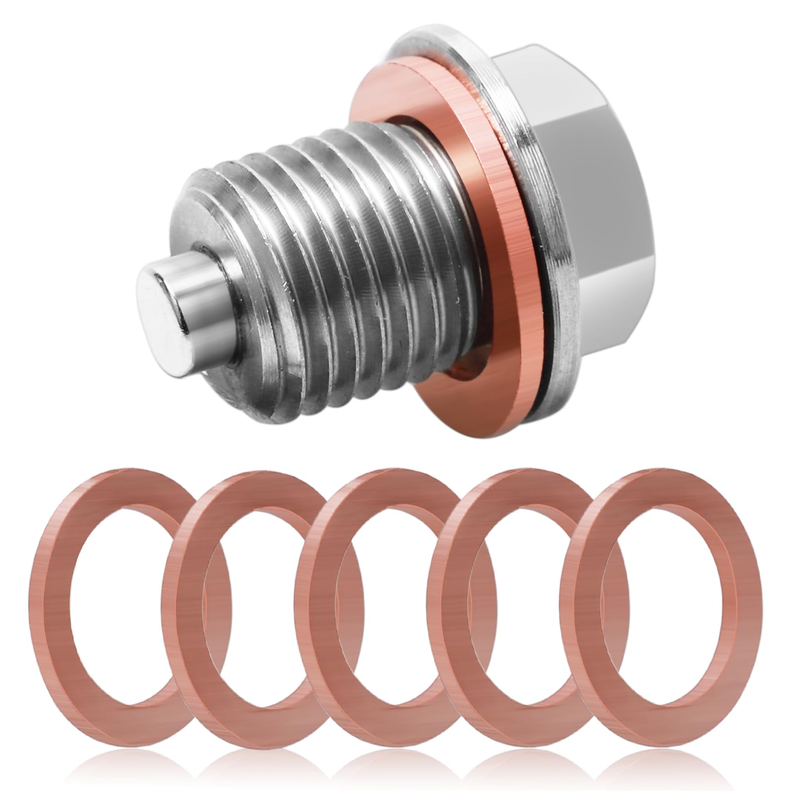 Hcunbsu Magnetische ÖLablassschraube M14X1,5, Ölablassschraube mit Dichtring, Magnetische Dichtung Ölwannenablassmutter, Edelstahl Ölwanne Auto Ölschraube Hcunbsu Magnetische ÖLablassschraube M14X1,5, Ölablassschraube mit Dichtring, Magnetische Dichtung Ölwannenablassmutter, Edelstahl Ölwanne Auto Ölschraube von Hcunbsu
