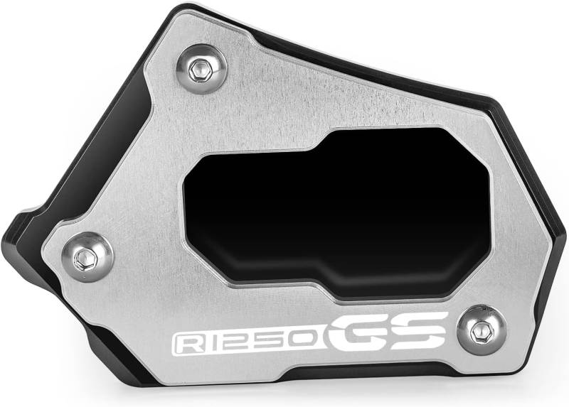CNC Aluminium Motorrad BM&W Seitenständer Vergrößern Unterstützung Fuß-Verbreiterung Ständer Platte für R1200GS/R1250GS/F750GS/F850GS ADV LC/Rallye HP (Silber,R1250GS) von HczioN