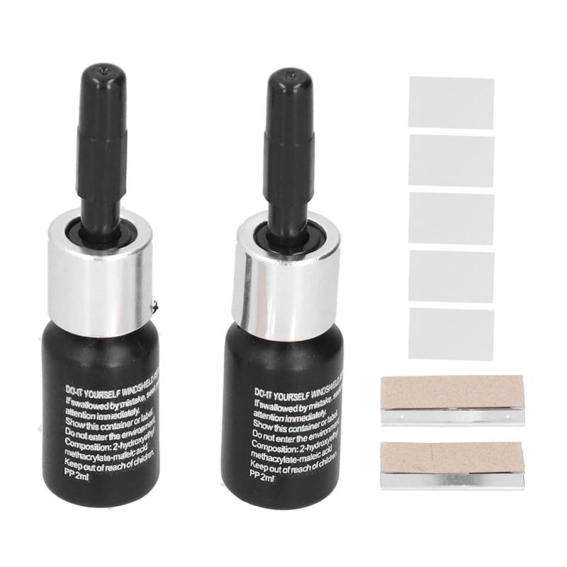 2ML Auto-Windschutzscheiben-Riss-Reparatur-Flüssigkeit, Windschutzscheiben-Reparatur-Harz-Kit, Auto-Cracked-Glas-Reparatur-Kit, DIY-Fensterreparaturflüssigkeit für Auto-Glasriss-Krater(Two outfits) von Headerbs