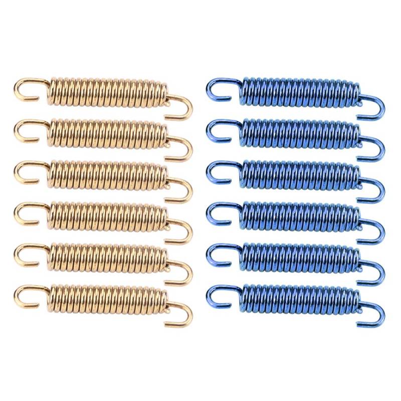 Headerbs Auspuffrohrhaken, 6 Stück Edelstahl Schalldämpfer Auspuffrohr Federhaken für Motorrad Roller ATV(Gold) von Headerbs