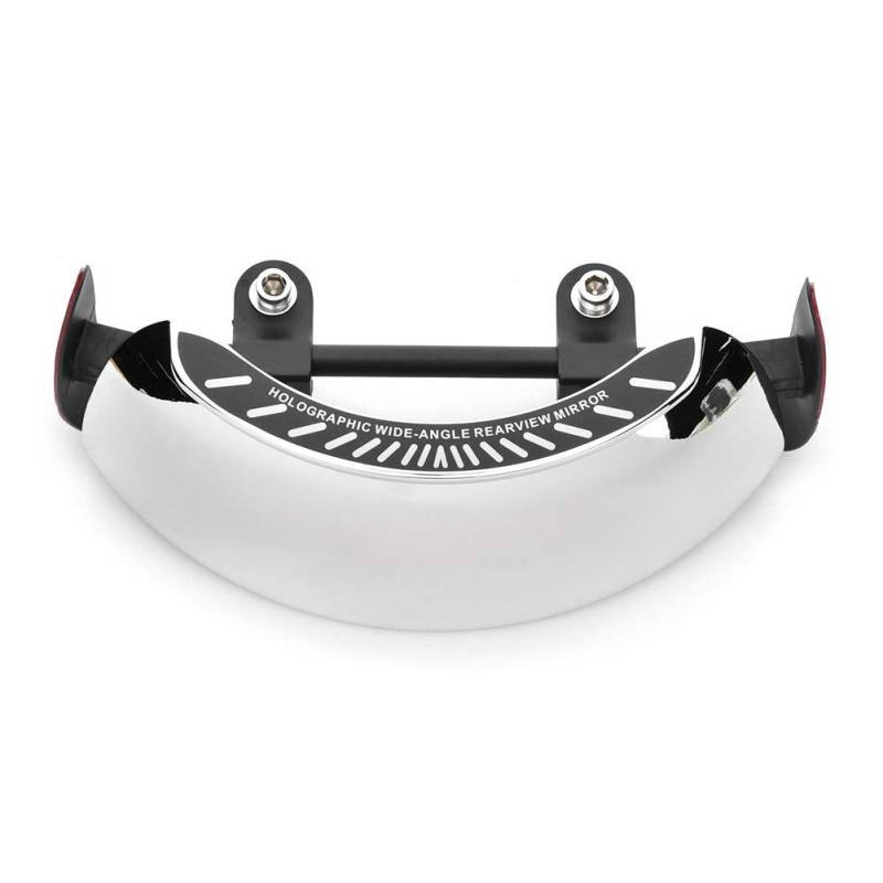 Motorrad-Rückspiegel, 180-Grad-Ultra-Weitwinkel, Zentrale Windschutzscheibenhalterung, Rückspiegel, Toter Winkel, Verchromt, Universell von Headerbs