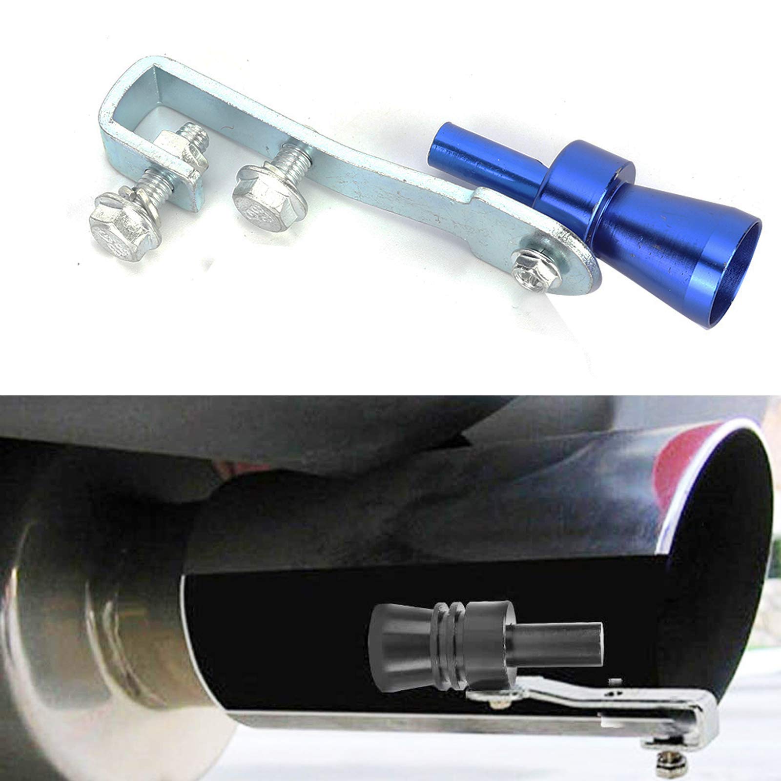 Turbo Sound Whistle, Aluminiumlegierung Auto Turbo Sound Whistle Tail Throat Schalldämpfer Auspuffpfeife Blau((TC-S code)) von Headerbs