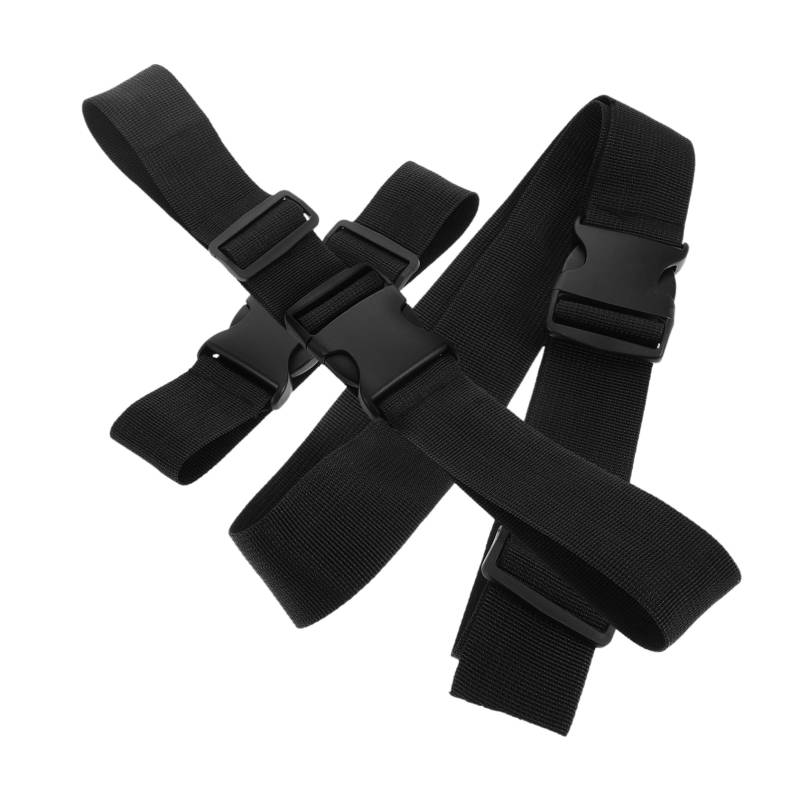 Healvian 3 Teiliges Bündel Fester Hüftgurt Gürtel Koffer Robuster Gepäckgurt Gepäckbefestigungsgurt Gepäckpackgurte Gepäckbindergurte Gepäckschnallengurt Nylon Schwarz von Healvian