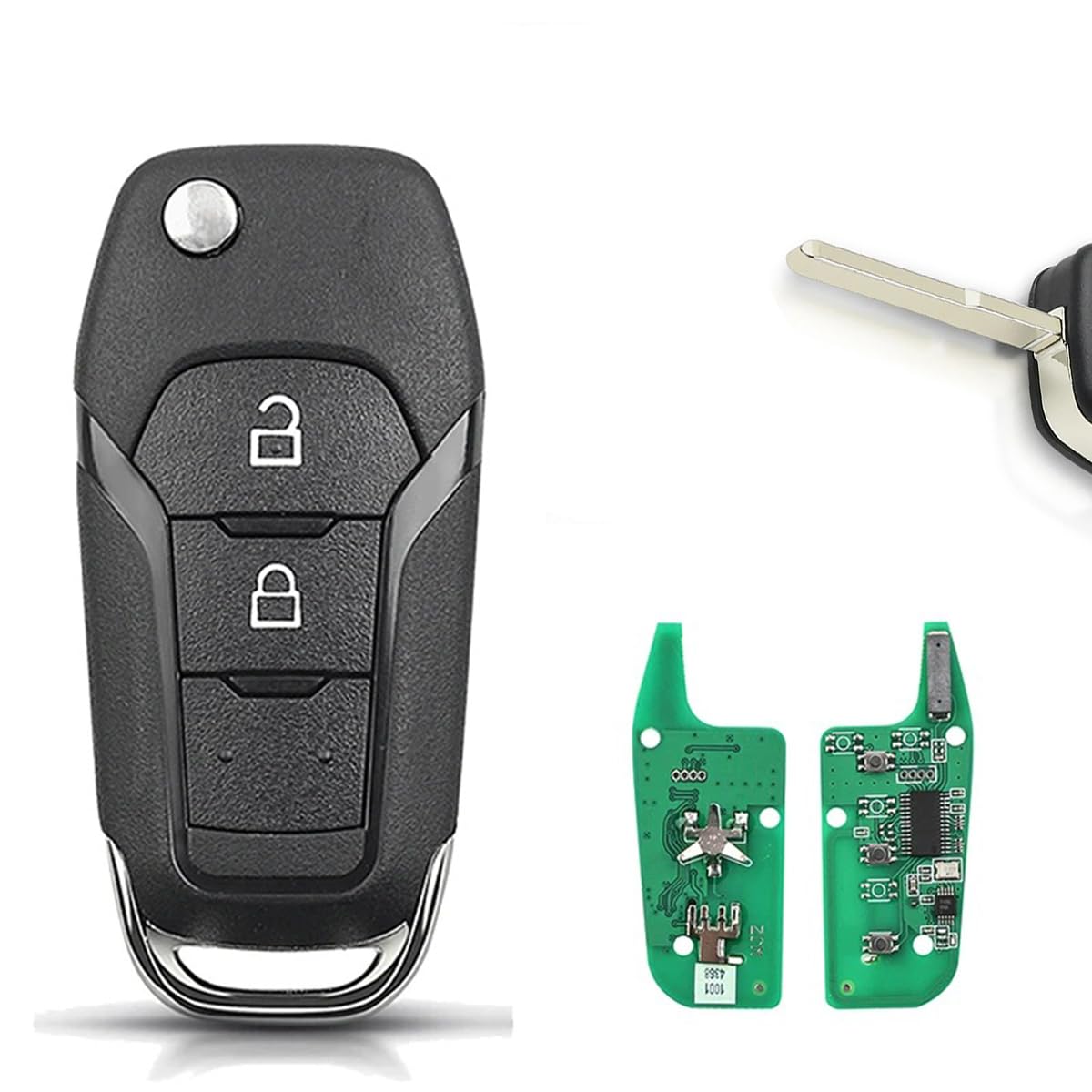 Heart Horse 2-Knopf Fernbedienung Typ Blade Case Klapp Autoschlüssel Shell Fernbedienung Schlüsselkasten Kompatibel mit F0rd Ranger F150 mit 433 MHz ID49 Chip, F150 Fernbedienung Autoschlüssel Heart Horse 2-Knopf Fernbedienung Typ Blade Case Klapp Autoschlüssel Shell Fernbedienung Schlüsselkasten Kompatibel mit F0rd Ranger F150 mit 433 MHz ID49 Chip, F150 Fernbedienung Autoschlüssel von Heart Horse
