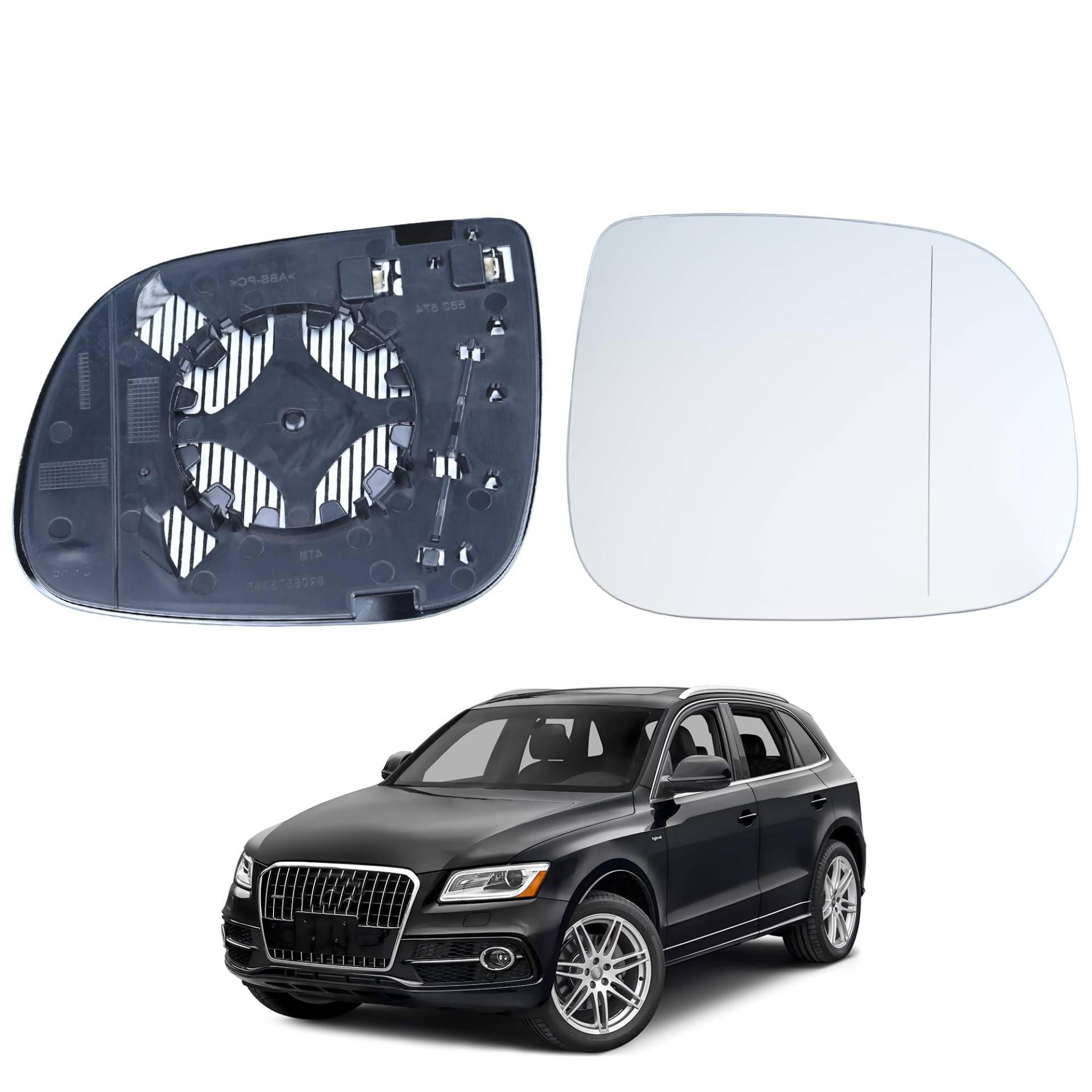 Heated Spiegelglas Ersatz für Audi Q5 Q7 Q5 2009-2017 Q7 2010-2015, Ersatz Spiegelglas Heizbar, Spiegelglas Außenspiegel Glas, Beheizbar Rückspiegelglas (Rechts) von Hebstw