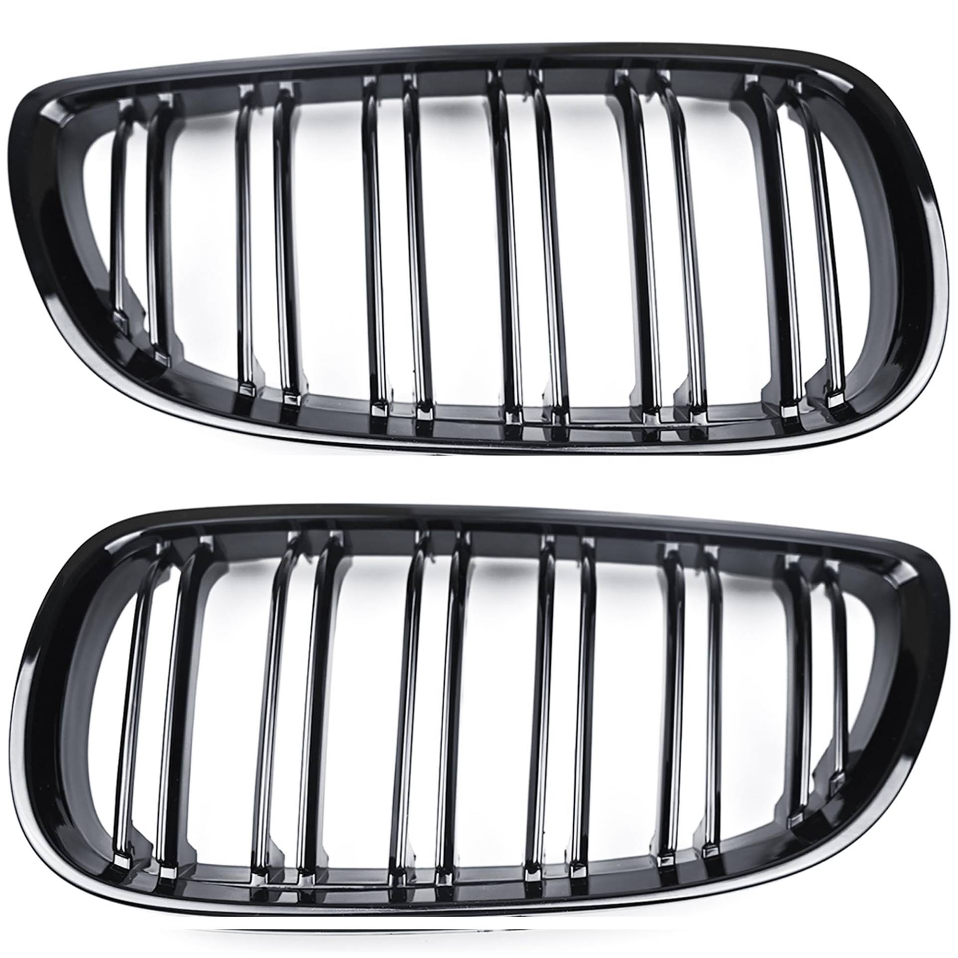 Hebstw E92 Nieren Kühlergrill Schwarz Passend für BMW E92 pre-facelift (2006-2009) 3er [2-door] coupe,E93 pre-facelift:(2007-2010) 3er [2-door] Cabrio Glanz Schwarz Doppelsteg von Hebstw