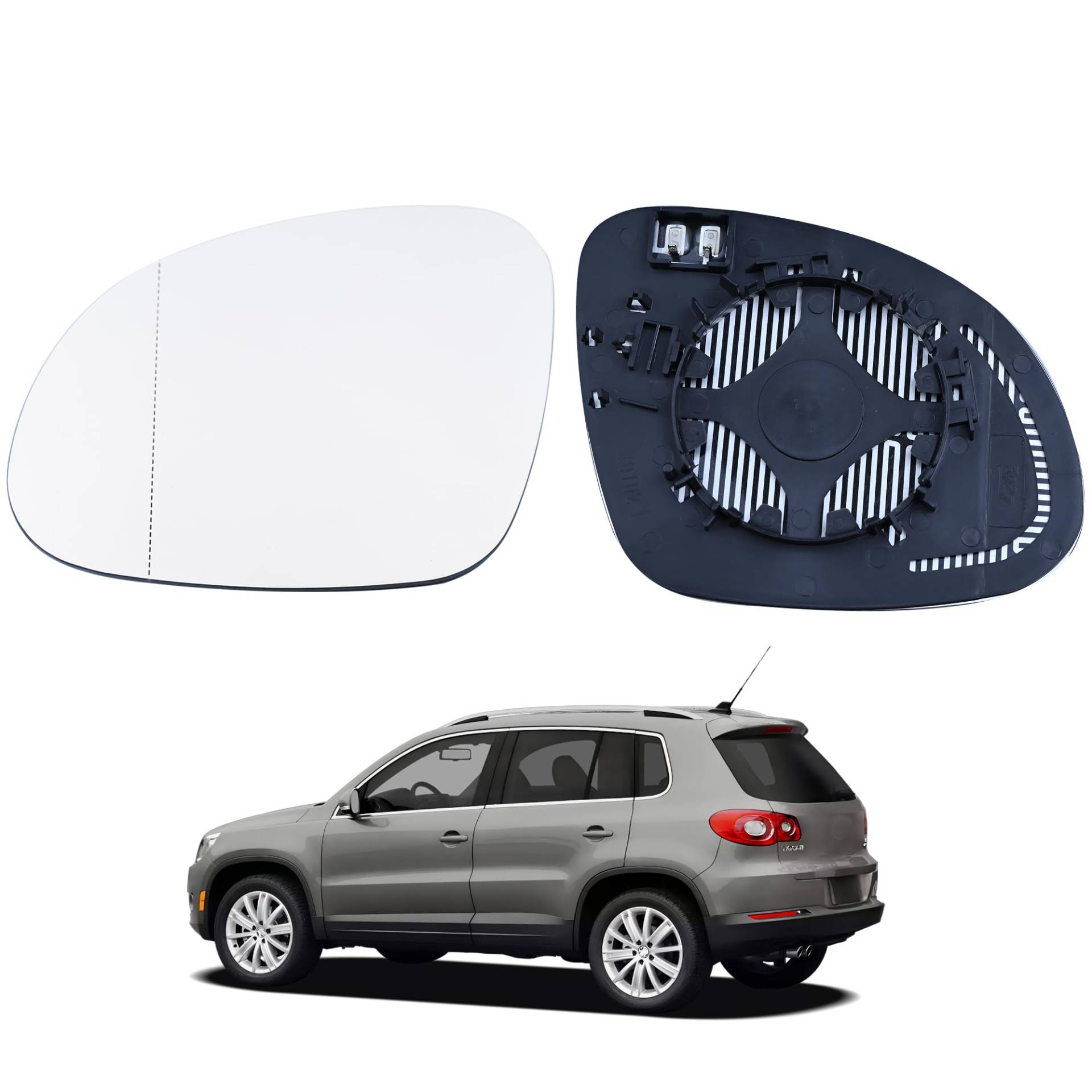 Hebstw Heated Spiegelglas Ersatz für VW 5N0 857 521,VW Tiguan 2009 2008 2009 2010 2011-2017,Ersatz Spiegelglas Heizbar, Spiegelglas Außenspiegel Glas (Links) von Hebstw