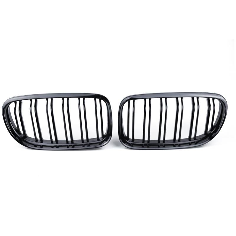 Hebstw Radiator Grille,Front- & KühlergrilleSuitable for BMW E90 E91 LCI Year of Manufacture 2009-2012 Gloss Radiator Front Double Ribs Grill Shiny Kidney Double Bridge Black von Hebstw