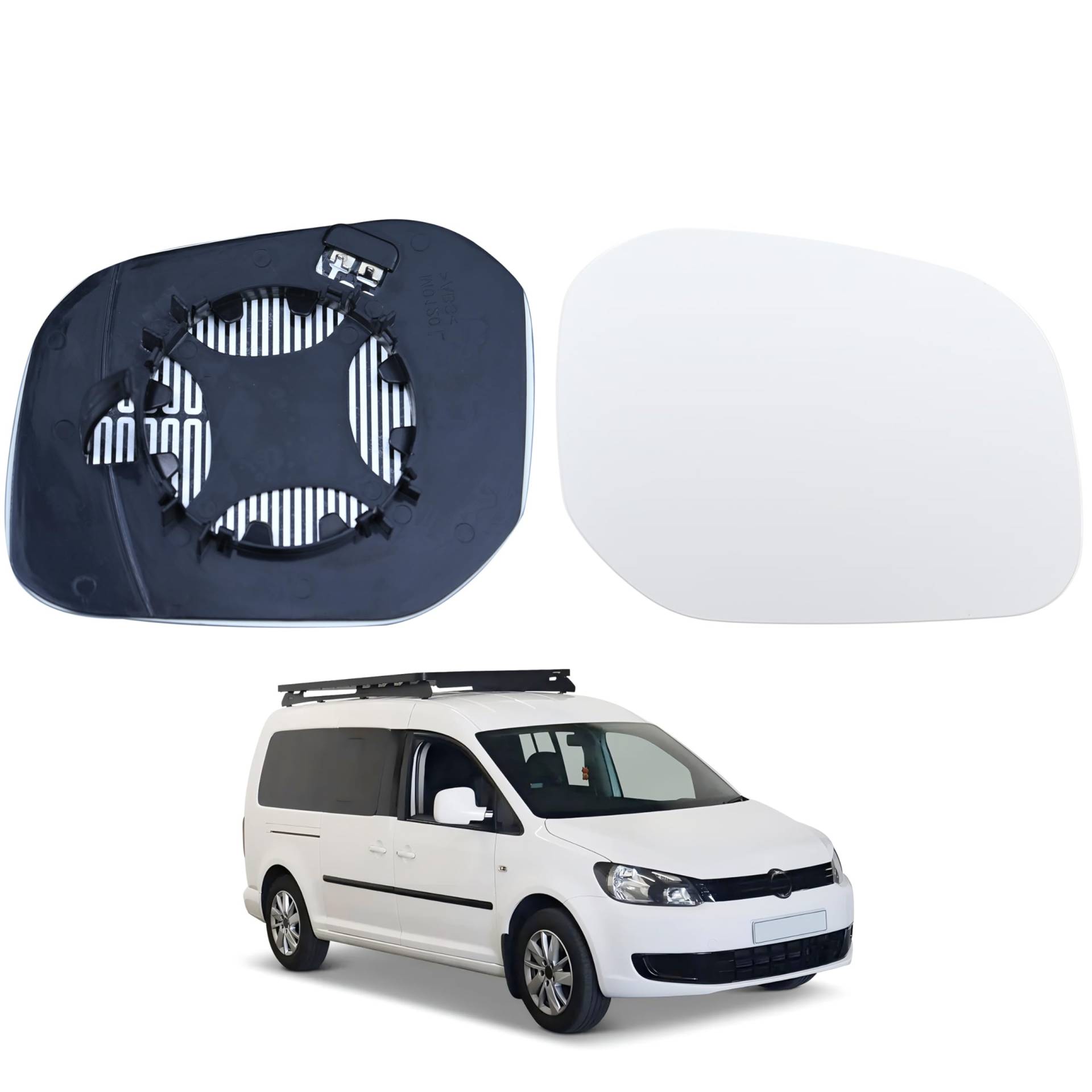 Hebstw Spiegelglas Ersatz Für VW Für Caddy 2015 2016 2017 2018 2019 2020 Auto Weitwinkel Beheizte Seite Spiegel Glas Außenspiegel Glas(Rechts) von Hebstw